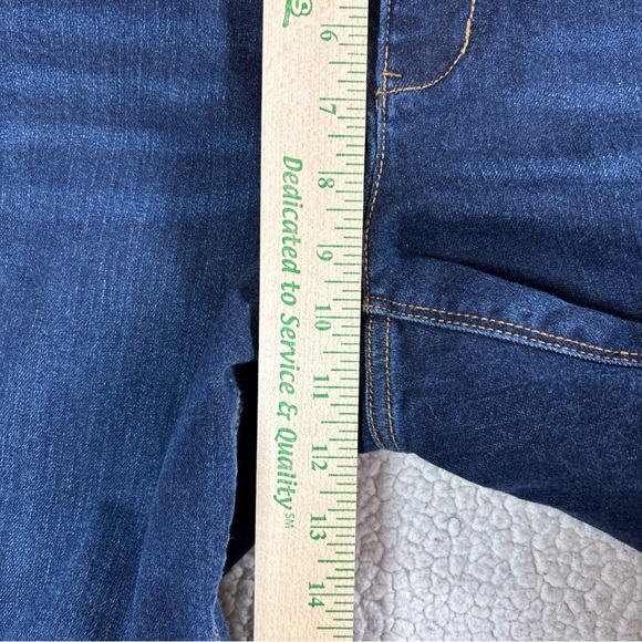 J Jill Denim High Rise Straight Leg Women Size 10p Stretch Dark Wash Blue Jeans - Picture 6 of 15